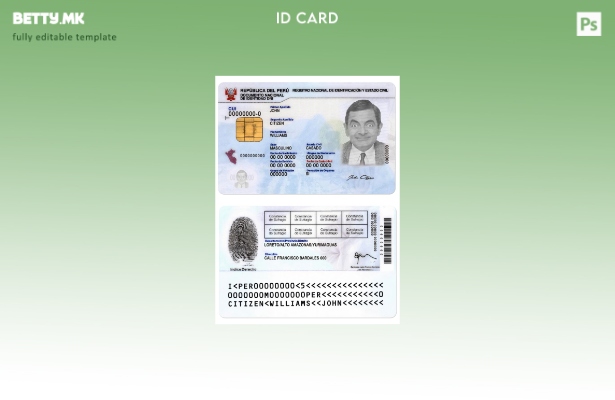 Шаблон за ID на Перу во модерен стил